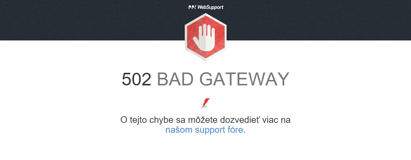 websupport 502 bad gateway